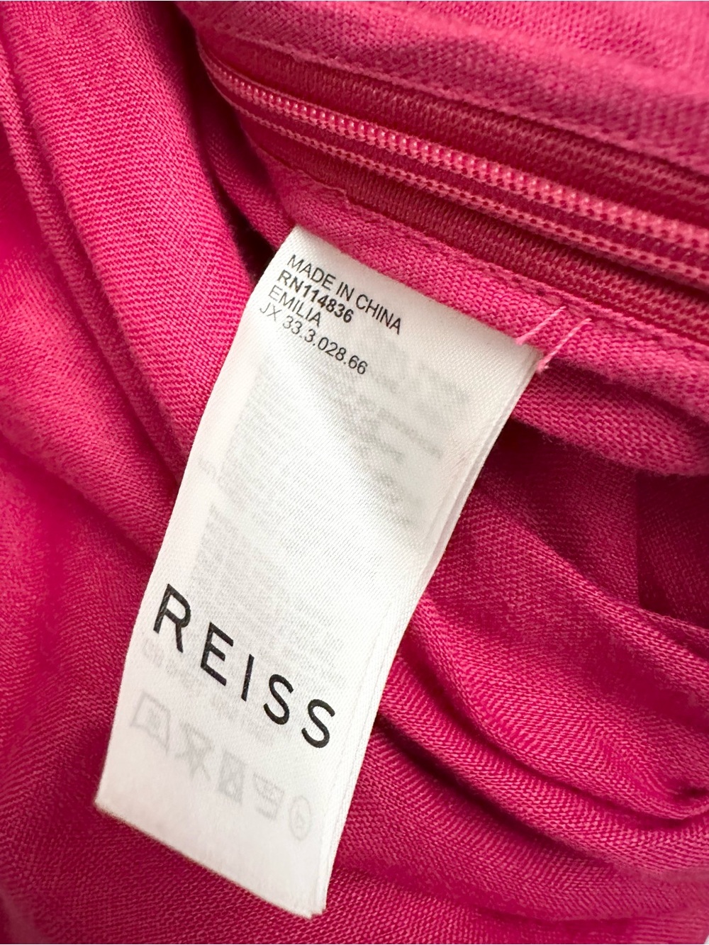 REISS Emilia Tie Front Linen Jumpsuit In Pink Size 2 - Picture 11 of 13